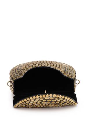 metal mirage metallic gold mosaic clutch 7