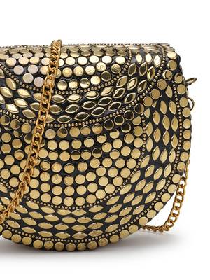 metal mirage metallic gold mosaic clutch 8