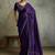 Elegant Purple Chiffon Festive Wear Saree With Diamond Work Blouse