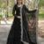 Black color embroidered georgette gown with dupatta