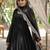 Black color embroidered georgette gown with dupatta