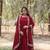 Maroon color embroidered georgette gown with dupatta