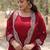 Maroon color embroidered georgette gown with dupatta