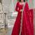 Pink color embroidered georgette gown with dupatta