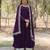 Purple color embroidered georgette gown with dupatta