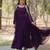 Purple color embroidered georgette gown with dupatta