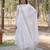 White color embroidered georgette gown with dupatta