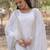 White color embroidered georgette gown with dupatta