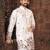 White multi thread work silk straight kurta