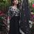 Black color jacquard sequins work georgette gown with dupatta
