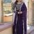Purple color jacquard sequins work georgette gown with dupatta
