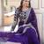 Purple color jacquard sequins work georgette gown with dupatta