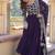 Purple color jacquard sequins work georgette gown with dupatta