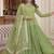 Green color embroidered work georgette gown with dupatta