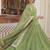 Green color embroidered work georgette gown with dupatta