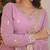 Purple color embroidered work georgette gown with dupatta