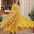 Yellow color embroidered work georgette gown with dupatta