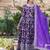 Purple color viscose diable jacquard sequins embroidered work gown with dupatta