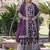Wine color viscose diable jacquard sequins embroidered work gown with dupatta