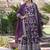 Wine color viscose diable jacquard sequins embroidered work gown with dupatta