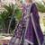 Wine color viscose diable jacquard sequins embroidered work gown with dupatta