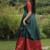 Green color banarasi jacquard weaving gown