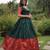 Green color banarasi jacquard weaving gown