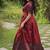 Maroon color banarasi jacquard weaving gown