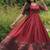 Maroon color banarasi jacquard weaving gown