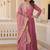Onion color embroidered work georgette gown with dupatta