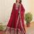 Maroon color sequins embroidered work georgette gown with dupatta