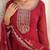 Maroon color sequins embroidered work georgette gown with dupatta