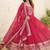 Pink color sequins embroidered work georgette gown with dupatta