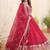 Pink color sequins embroidered work georgette gown with dupatta