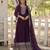 Purple color sequins embroidered work georgette gown with dupatta