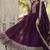 Purple color sequins embroidered work georgette gown with dupatta