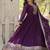 Purple color sequins embroidered work georgette gown with dupatta