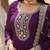 Purple color sequins embroidered work georgette gown with dupatta