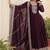 Wine color sequins embroidered work georgette gown with dupatta