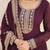 Wine color sequins embroidered work georgette gown with dupatta
