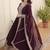 Wine color sequins embroidered work georgette gown with dupatta