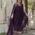 Purple color sequins embroidered work georgette gown with dupatta