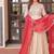 Red color embroidered cosmos weaving jacquard gown dupatta