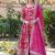 Pink color viscose diable jacquard sequins embroidered work gown with dupatta