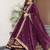 Wine color thread zari sequins embroidered work georgette gown with dupatta