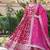Pink color viscose diable jacquard sequins embroidered work gown with dupatta