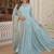 Sky blue color embroidered work georgette gown with dupatta