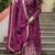Wine color sequins embroidered chinnon gown sharara with dupatta