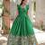 Green color printed dola silk women's gown