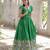 Green color printed dola silk women's gown